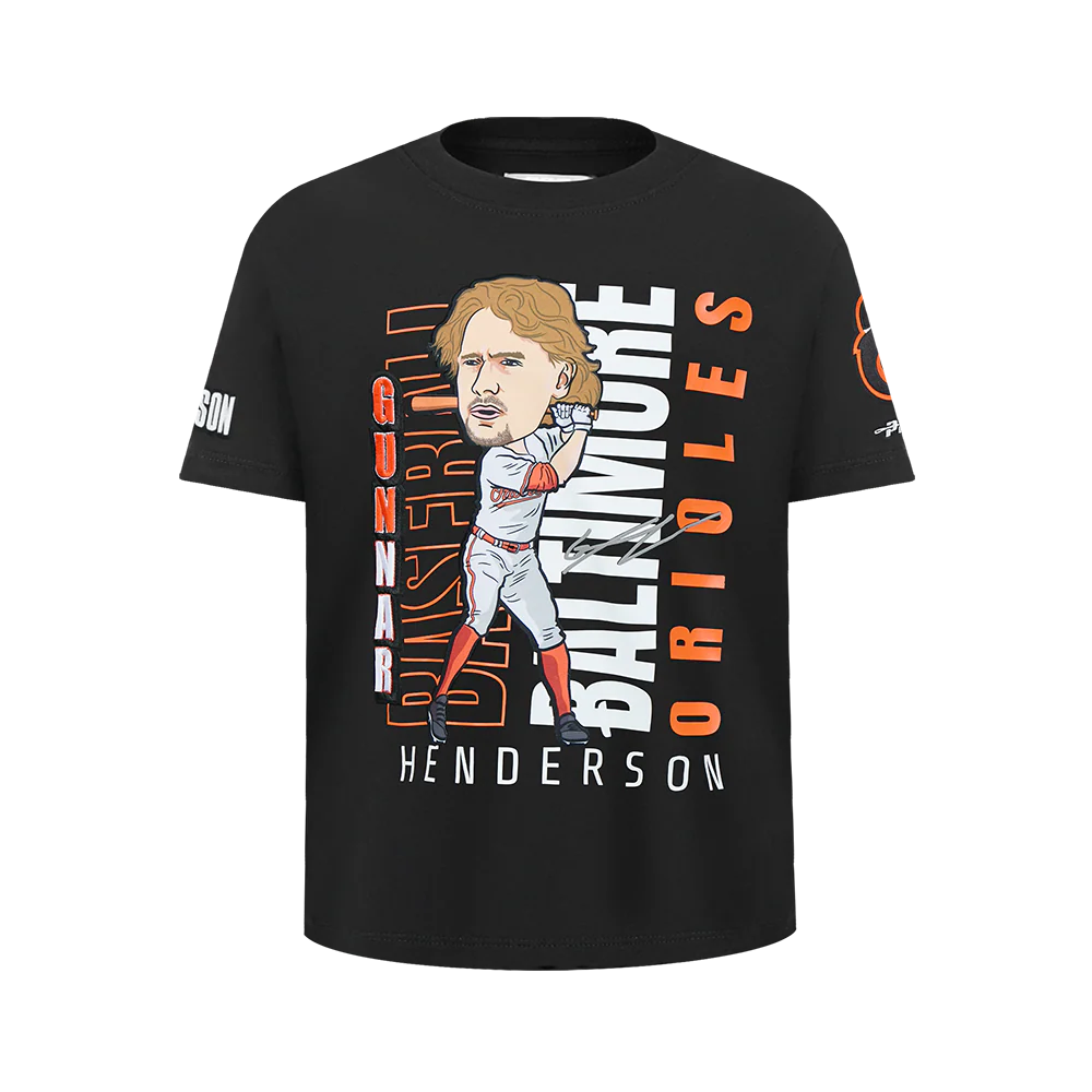 MLB BALTIMORE ORIOLES GUNNAR HENDERSON #2 REMIX AVATAR BIG BOYS SHORT SLEEVE TOP
