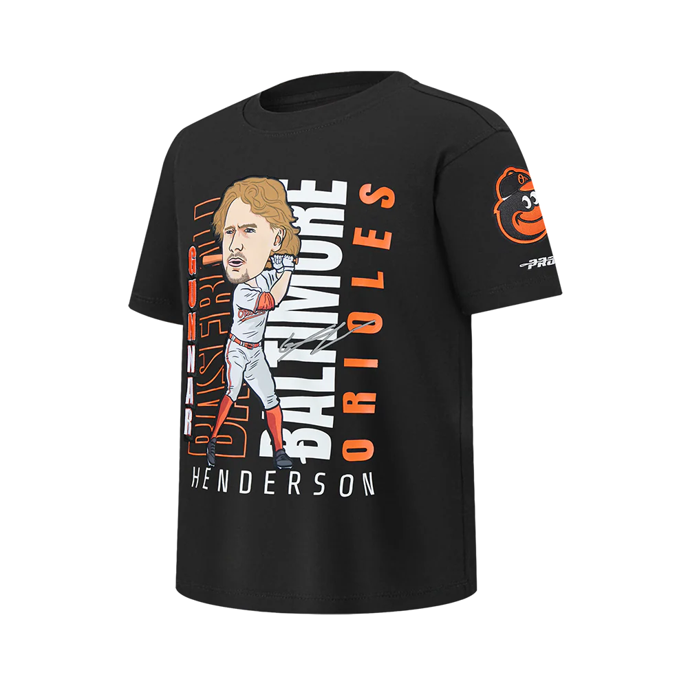 MLB BALTIMORE ORIOLES GUNNAR HENDERSON #2 REMIX AVATAR BIG BOYS SHORT SLEEVE TOP