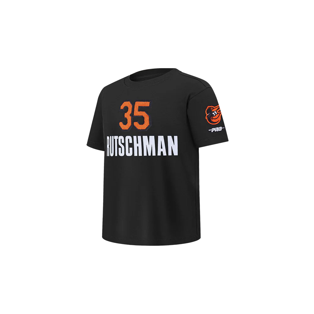 MLB BALTIMORE ORIOLES ADLEY RUTSCHMAN #35 CLASSIC PLAYER NAME AND NUMBER TODDLER BOY'S TEE