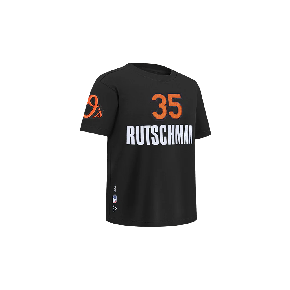 MLB BALTIMORE ORIOLES ADLEY RUTSCHMAN #35 CLASSIC PLAYER NAME AND NUMBER TODDLER BOY'S TEE