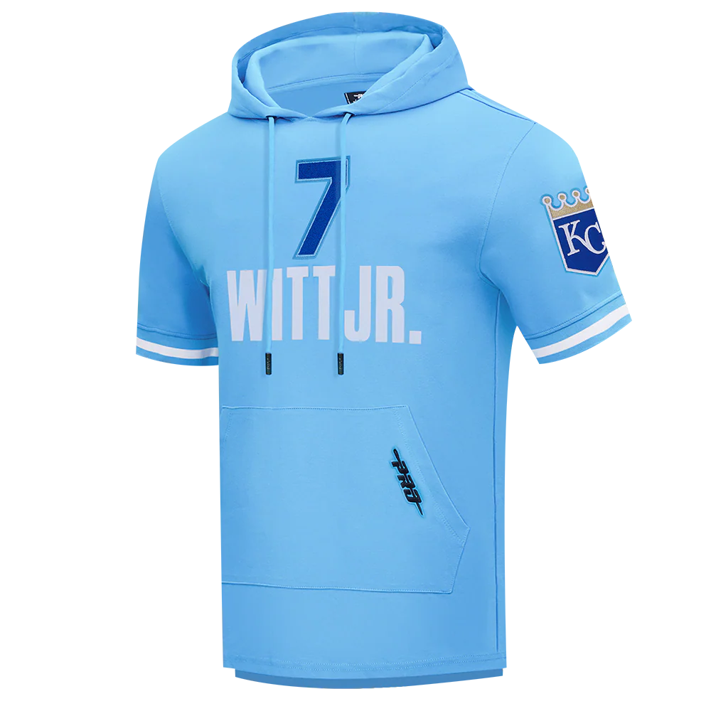 MLB KANSAS CITY ROYALS BOBBY WITT JR. #7 CLASSIC MEN'S SHORT SLEEVE PULLOVER HOODIE