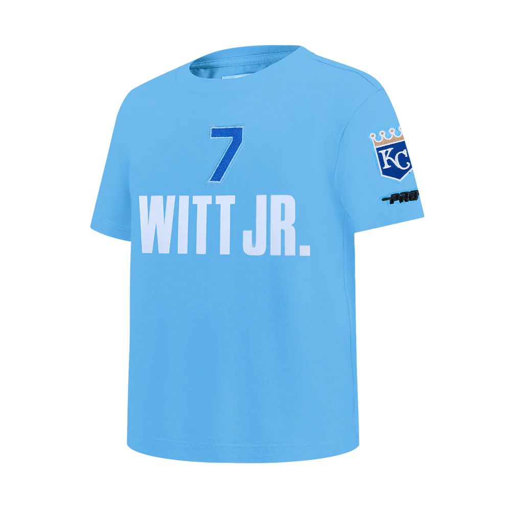 MLB KANSAS CITY ROYALS BOBBY WITT JR. #7 CLASSIC PLAYER NAME AND NUMBER BIG BOY SHORT SLEEVE TOP