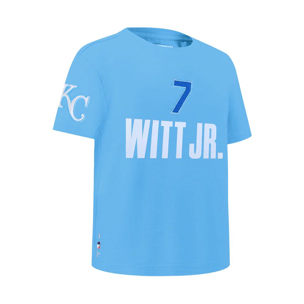 MLB KANSAS CITY ROYALS BOBBY WITT JR. #7 CLASSIC PLAYER NAME AND NUMBER BIG BOY SHORT SLEEVE TOP