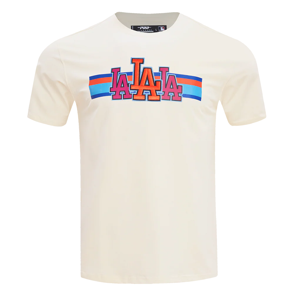 MLB LOS ANGELES DODGERS RETRO STRIPER MEN'S SINGLE JERSEY TOP