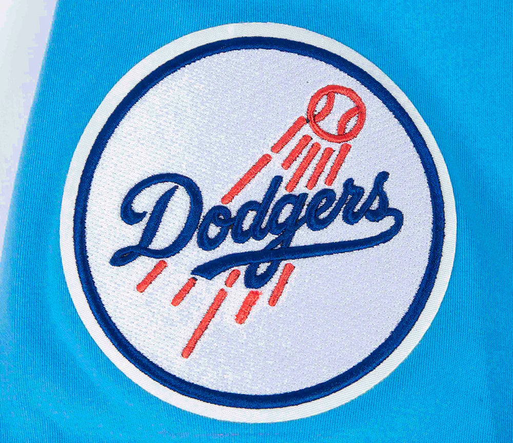 MLB LOS ANGELES DODGERS CLASSIC CHENILLE MEN'S DOUBLE KNIT SHORT SLEEVE PULLOVER HOODIE