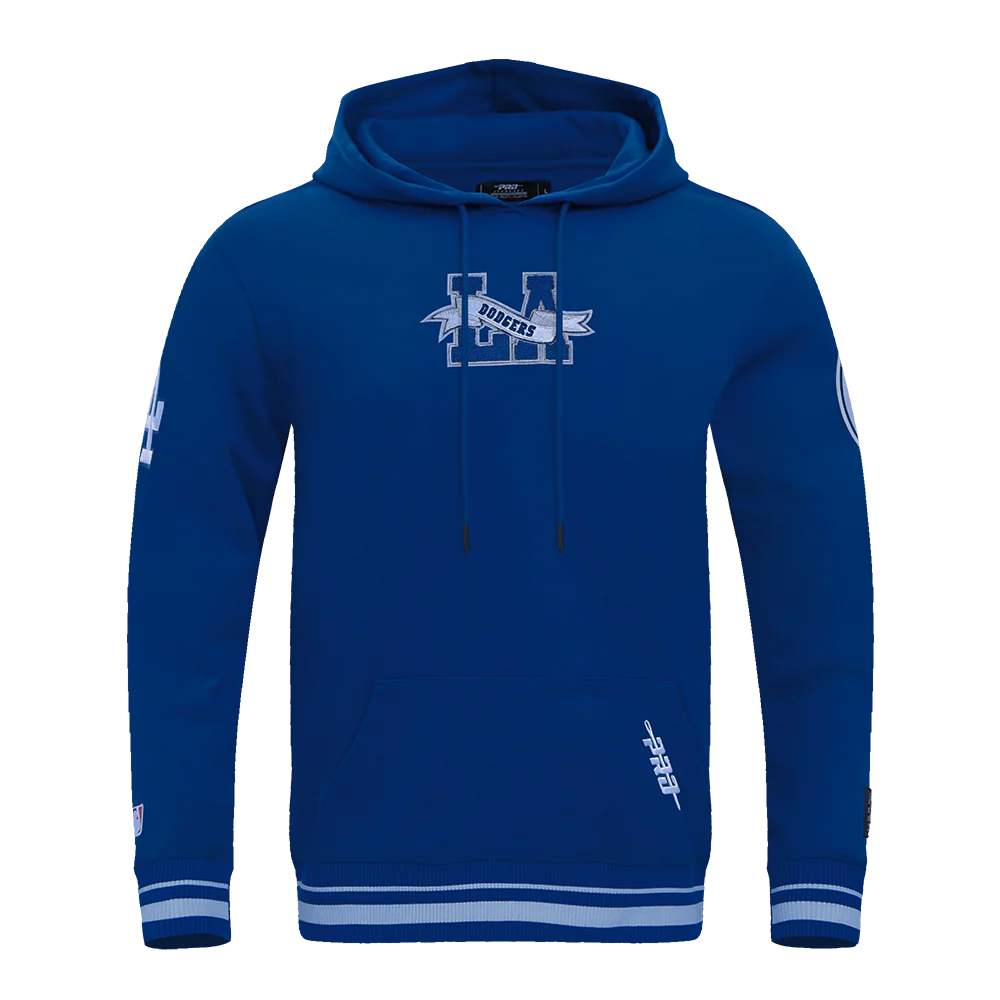 MLB LOS ANGELES DODGERS TEAM PENNANTS MEN'S RIB FLEECE PULLOVER HOODIE