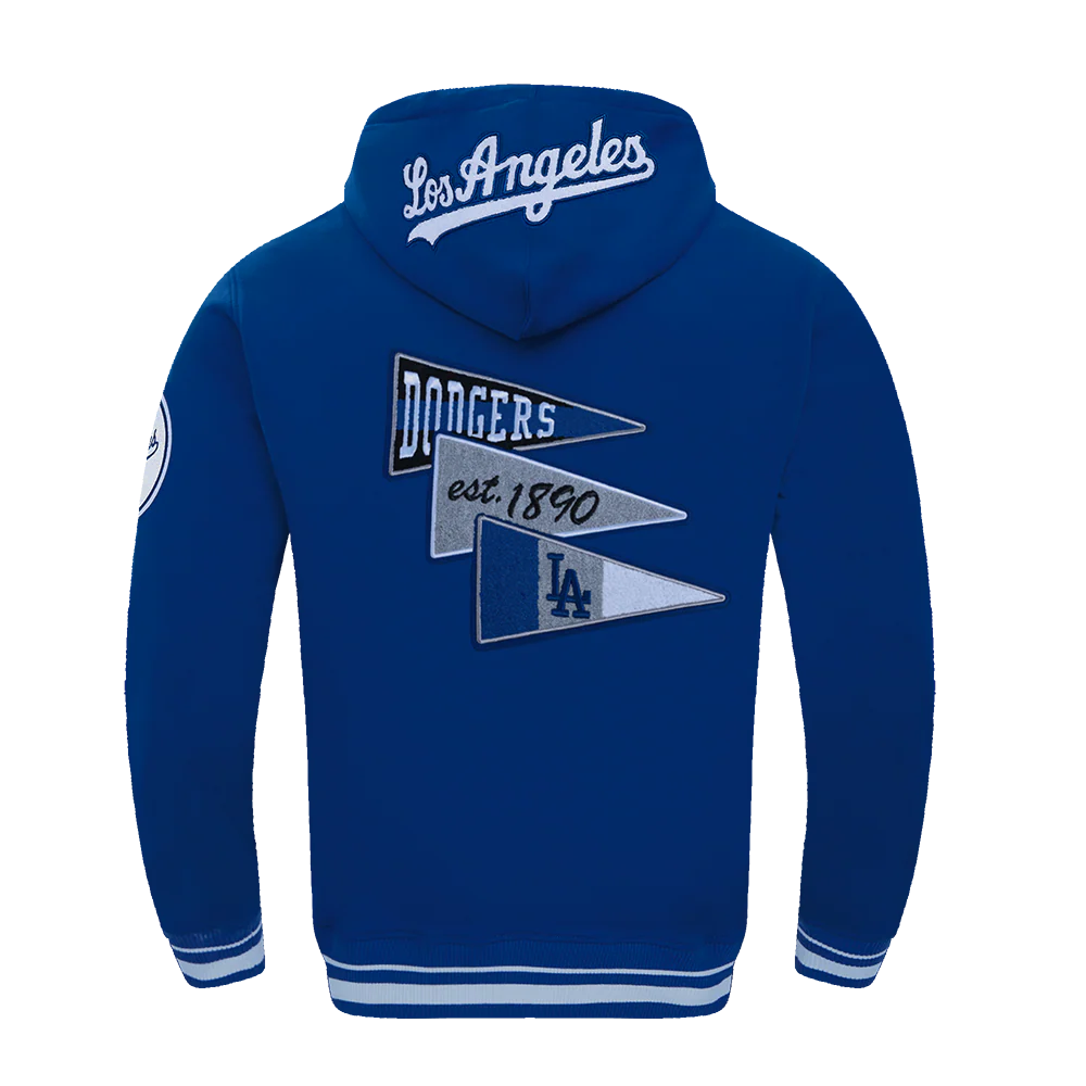 MLB LOS ANGELES DODGERS TEAM PENNANTS MEN'S RIB FLEECE PULLOVER HOODIE
