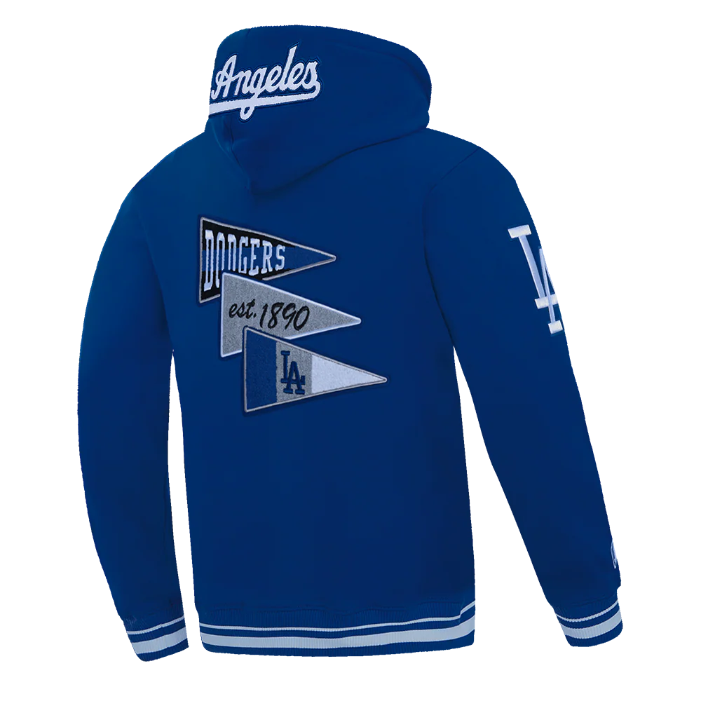 MLB LOS ANGELES DODGERS TEAM PENNANTS MEN'S RIB FLEECE PULLOVER HOODIE