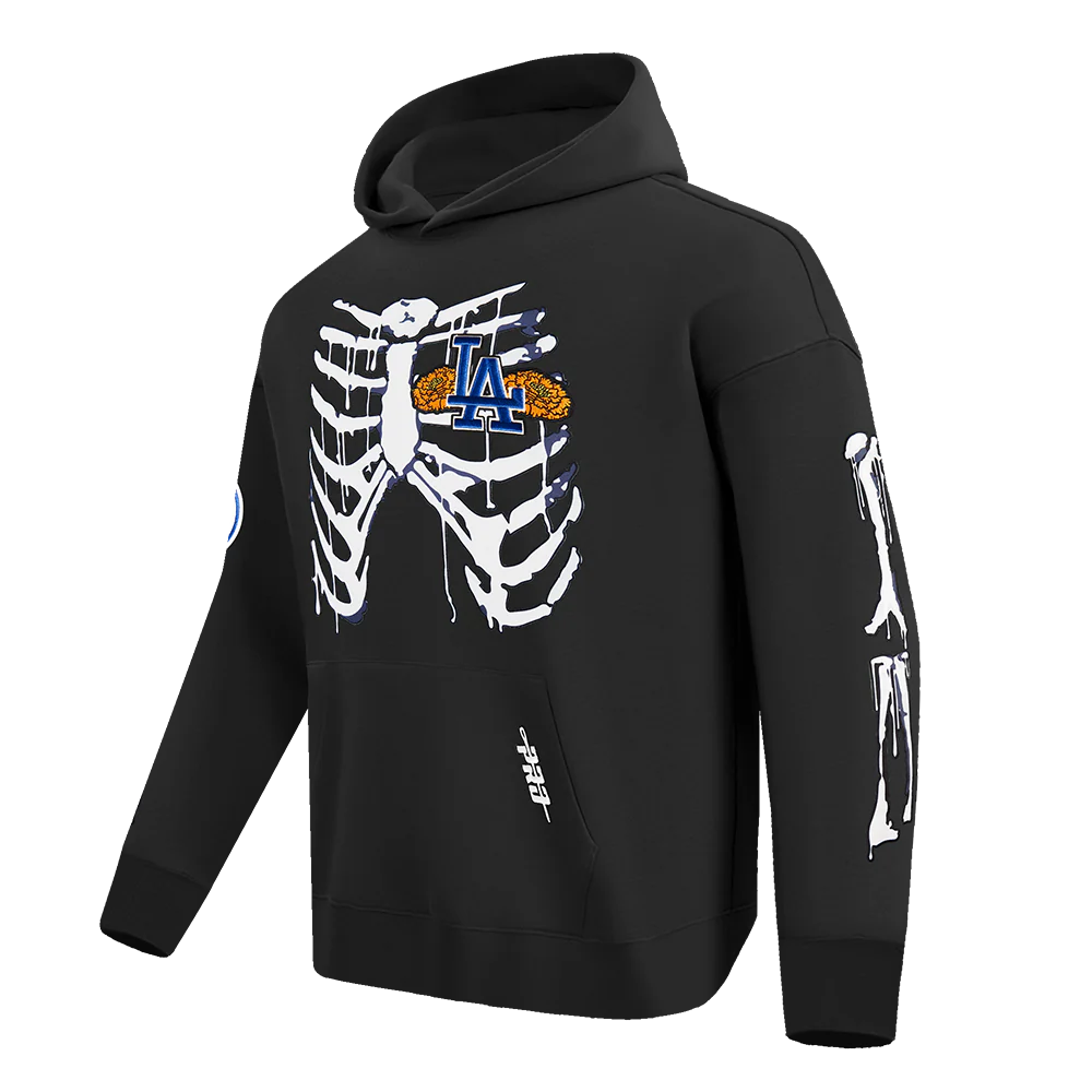 MLB LOS ANGELES DODGERS RIB CAGE MEN'S DROP SHOULDER FLEECE PULLOVER HOODIE