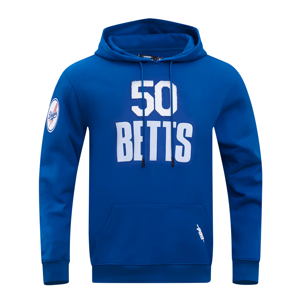 MLB LOS ANGELES DODGERS MOOKIE BETTS #50 CLASSIC MEN'S DOUBLE KNIT PULLOVER HOODIE