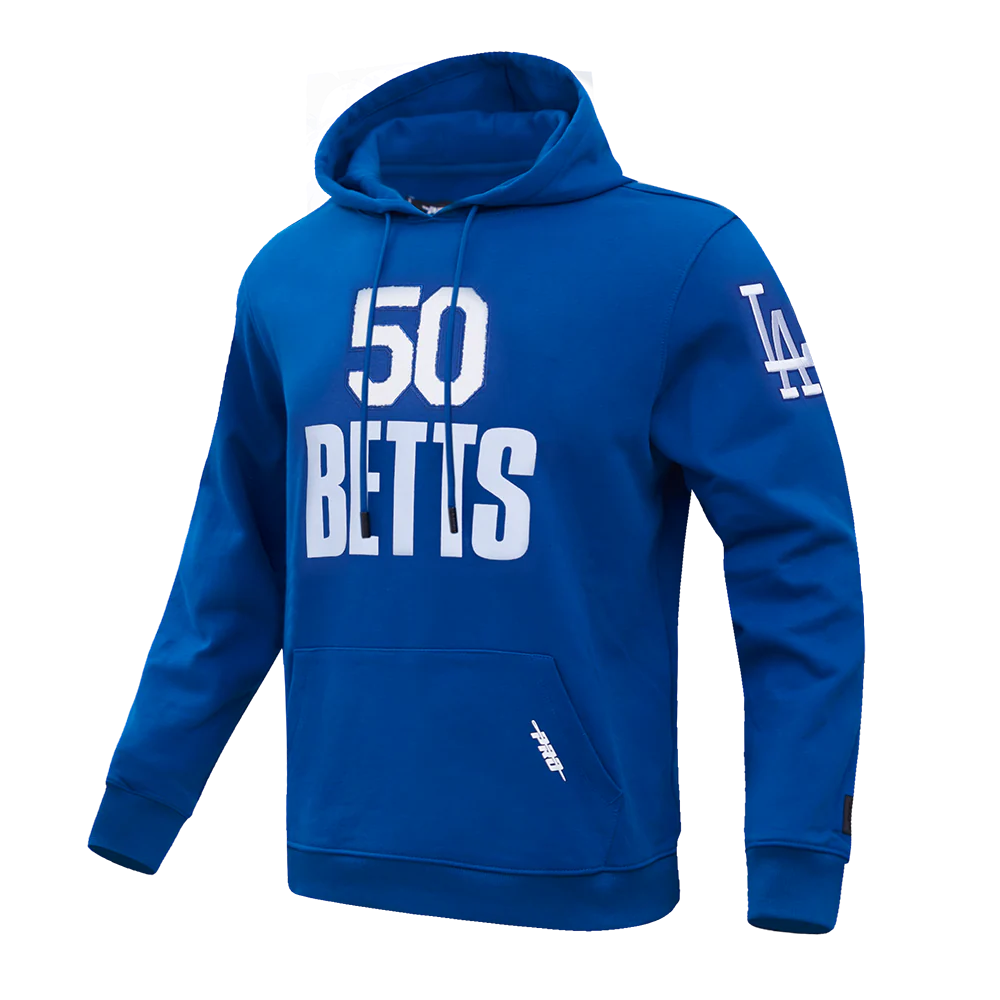 MLB LOS ANGELES DODGERS MOOKIE BETTS #50 CLASSIC MEN'S DOUBLE KNIT PULLOVER HOODIE