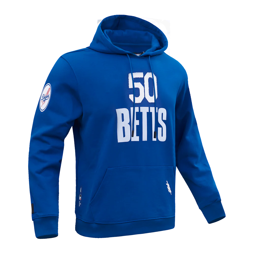 MLB LOS ANGELES DODGERS MOOKIE BETTS #50 CLASSIC MEN'S DOUBLE KNIT PULLOVER HOODIE