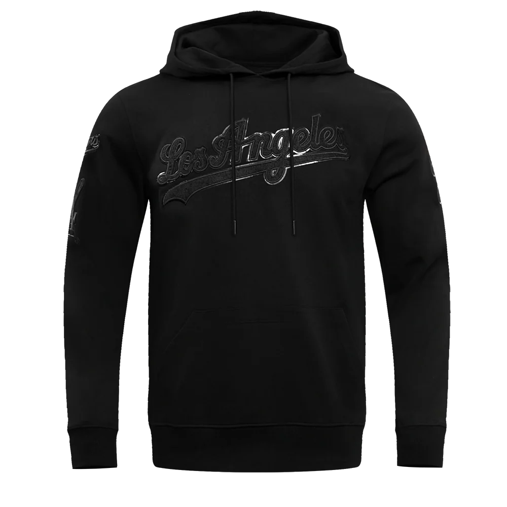 MLB LOS ANGELES DODGERS TRIPLE BLACK LOGO MEN'S PULLOVER HOODIE