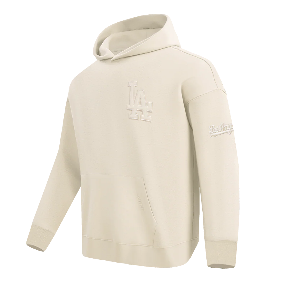 MLB LOS ANGELES DODGERS NEUTRAL DROP SHOULDER FLEECE PULLOVER HOODIE