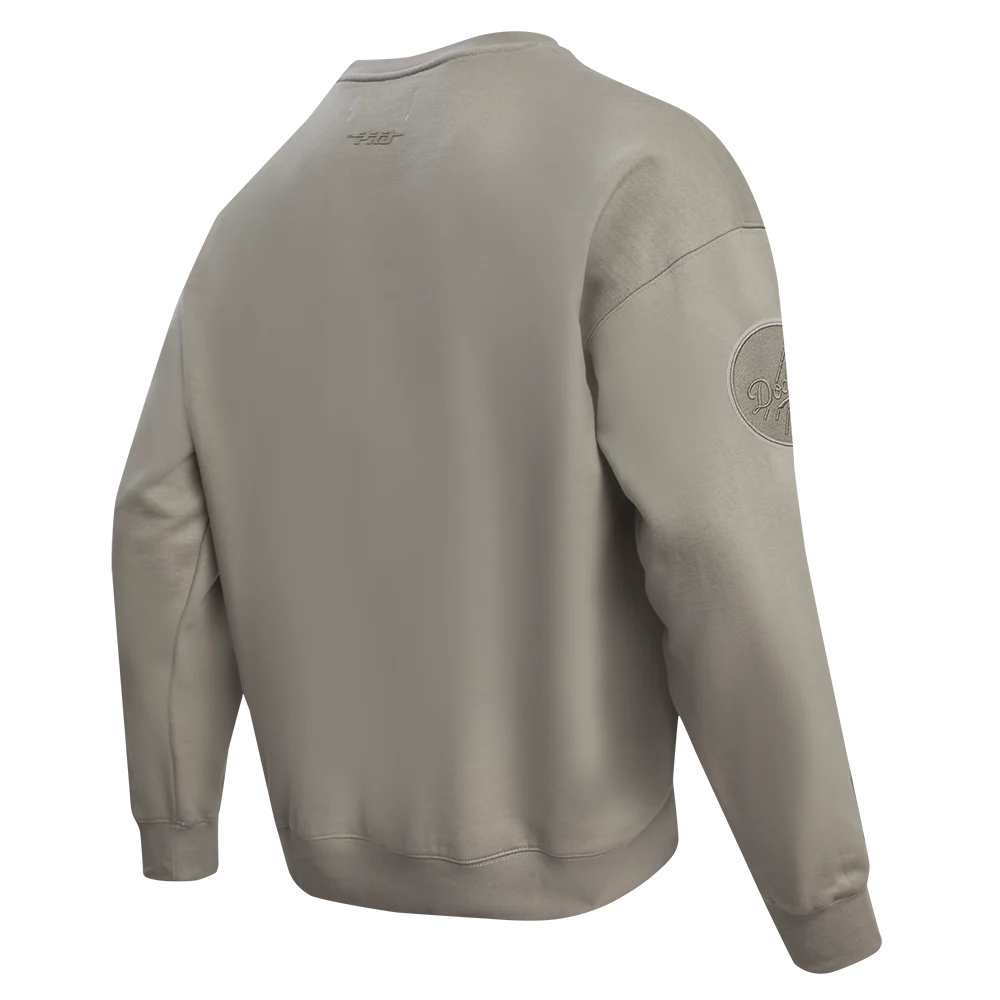 MLB LOS ANGELES DODGERS NEUTRAL DROP SHOULDER FLEECE CREWNECK