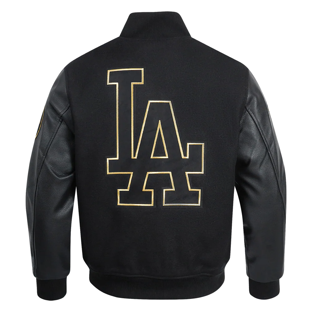 MLB LOS ANGELES DODGERS BLACK & GOLD MEN'S WOOL VARSITY JACKET