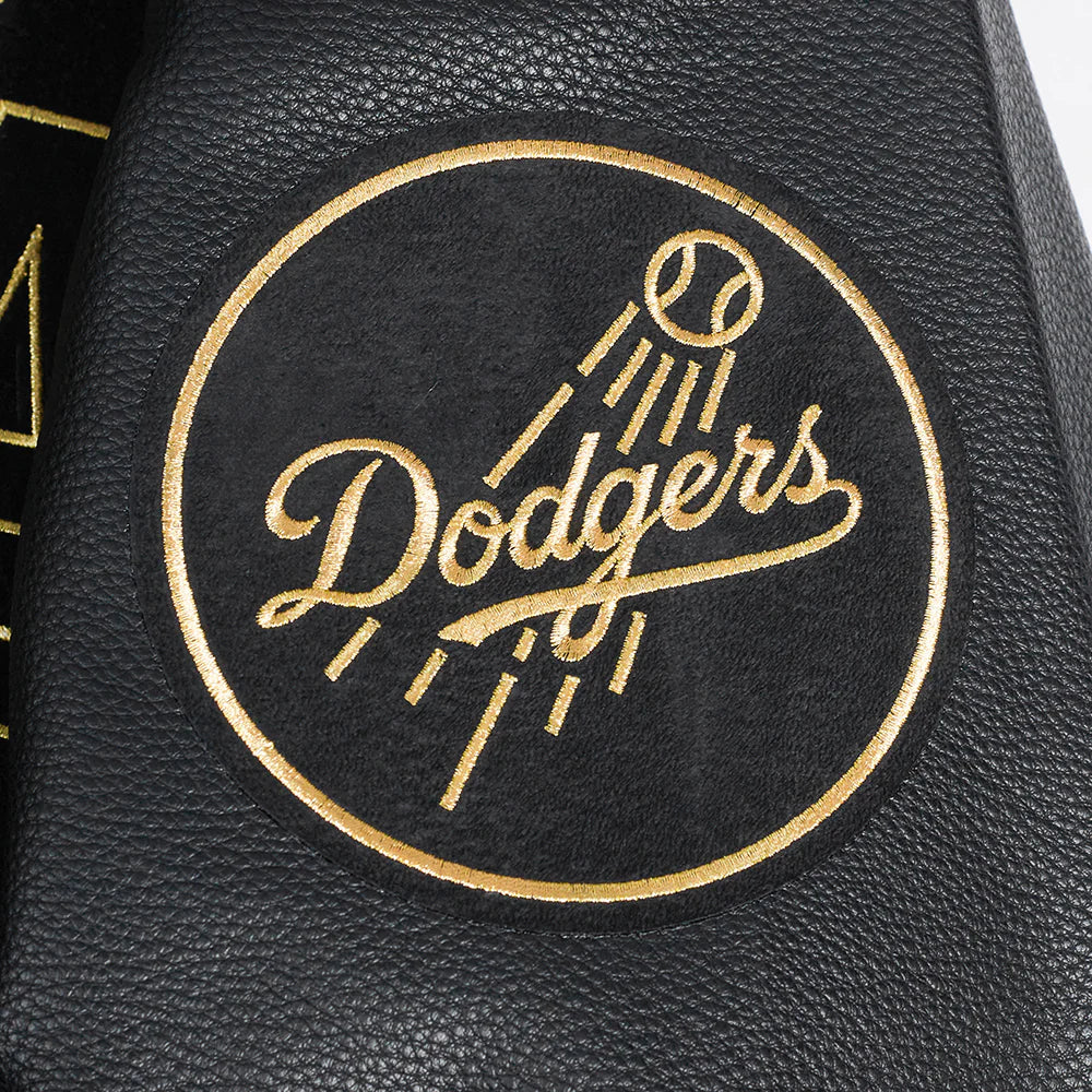 MLB LOS ANGELES DODGERS BLACK & GOLD MEN'S WOOL VARSITY JACKET