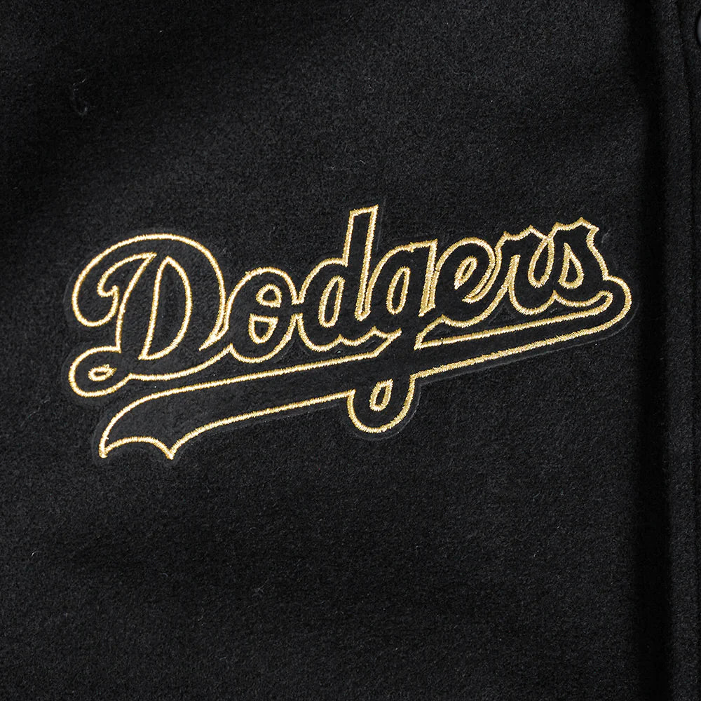 MLB LOS ANGELES DODGERS BLACK & GOLD MEN'S WOOL VARSITY JACKET