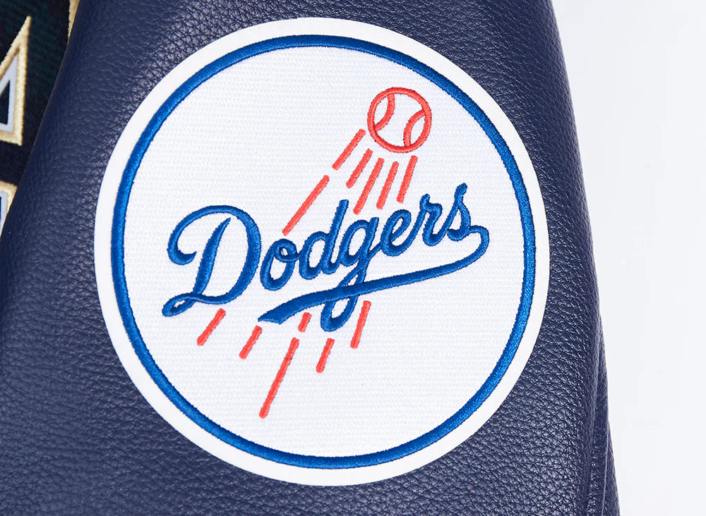 MLB LOS ANGELES DODGERS PRO PREP PLAID MEN'S WOOL VARSITY JACKET