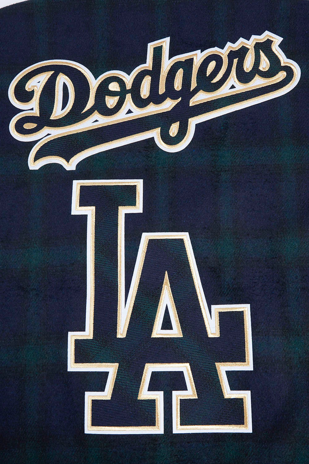 MLB LOS ANGELES DODGERS PRO PREP PLAID MEN'S WOOL VARSITY JACKET