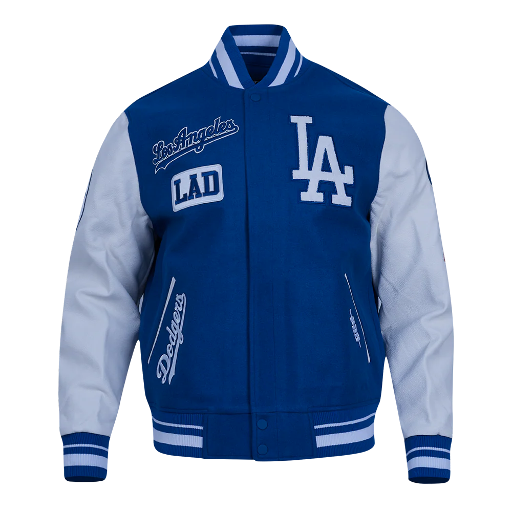 MLB LOS ANGELES DODGERS AREA CODE MEN'S RIB WOOL VARSITY JACKET