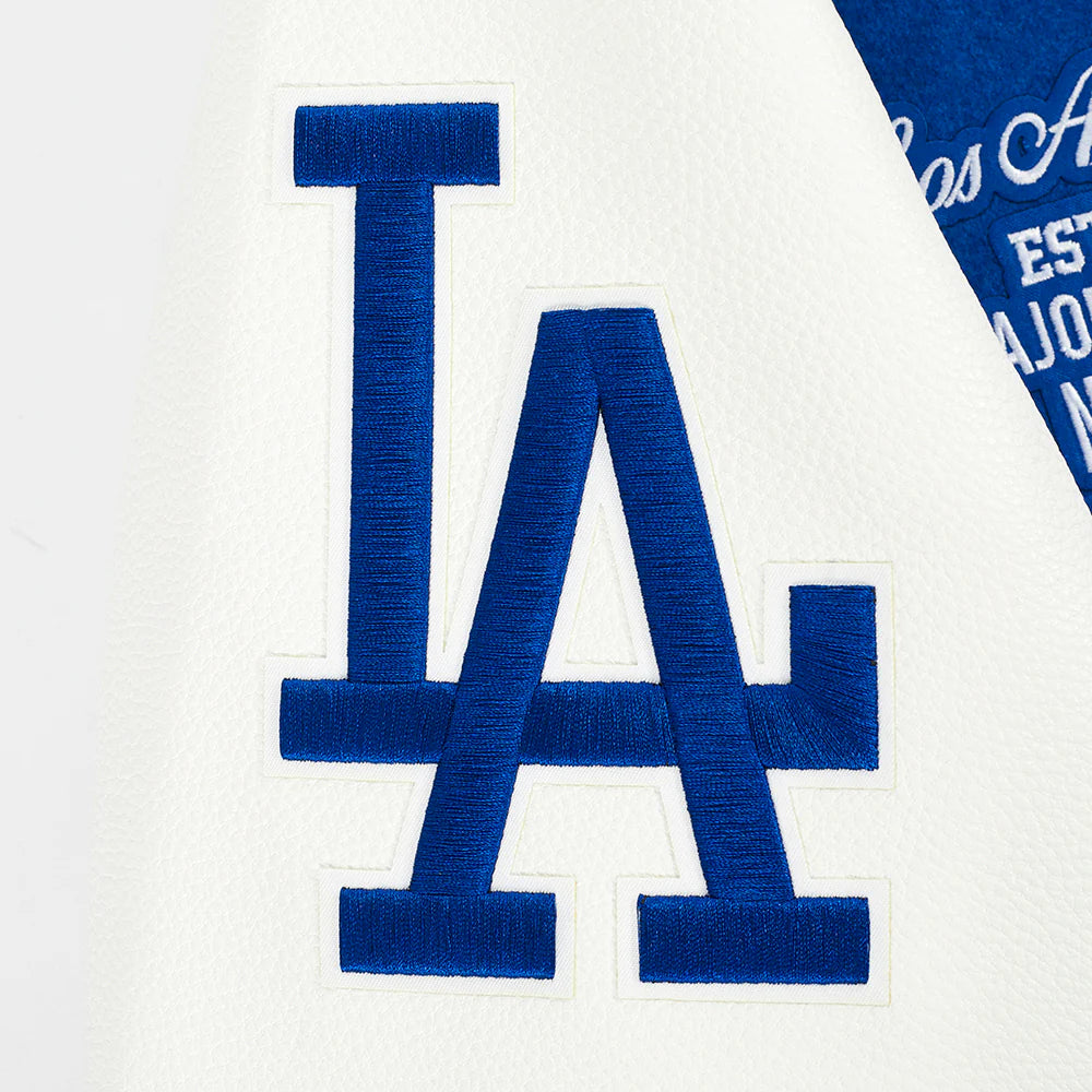 MLB LOS ANGELES DODGERS TEAM PENNANTS MEN'S RIB WOOL VARSITY JACKET