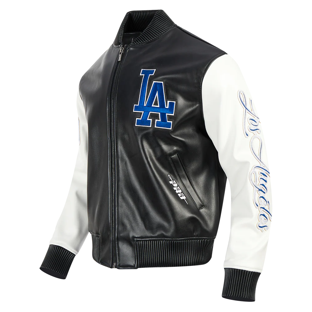 MLB LOS ANGELES DODGERS CITY SIGNATURE MEN'S LEATHER VARSITY JACKET