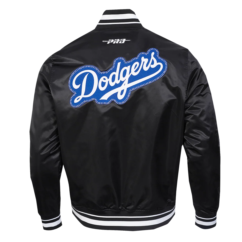 MLB LOS ANGELES DODGERS DIY PICK STITCH MEN'S RIB SATIN JACKET