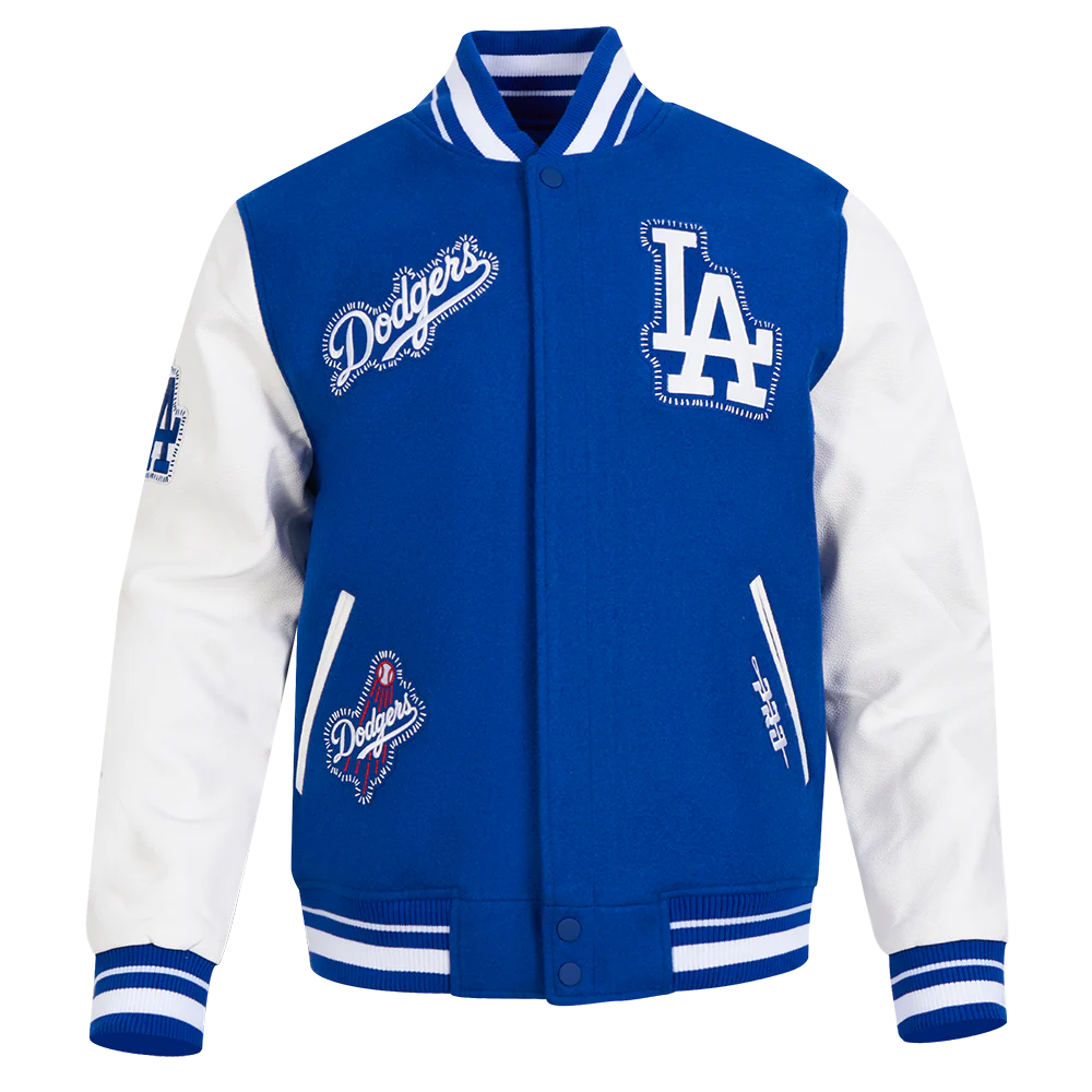 MLB LOS ANGELES DODGERS DIY PICK STITCH MEN'S RIB WOOL VARSITY JACKET
