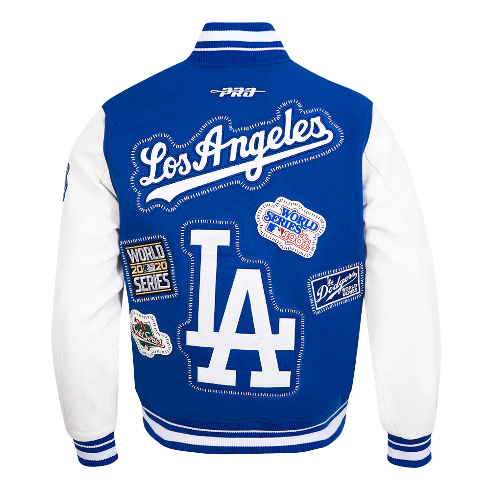 MLB LOS ANGELES DODGERS DIY PICK STITCH MEN'S RIB WOOL VARSITY JACKET