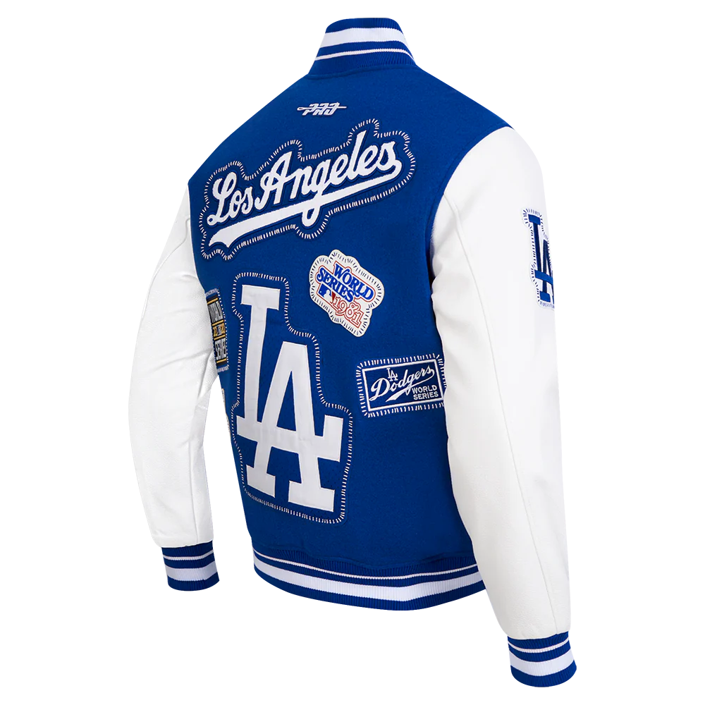 MLB LOS ANGELES DODGERS DIY PICK STITCH MEN'S RIB WOOL VARSITY JACKET