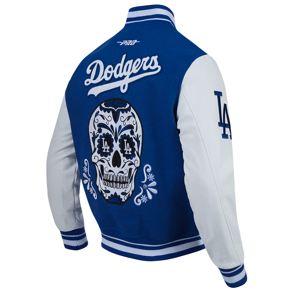 MLB LOS ANGELES DODGERS SUGAR SKULL MEN'S RIB WOOL VARSITY JACKET
