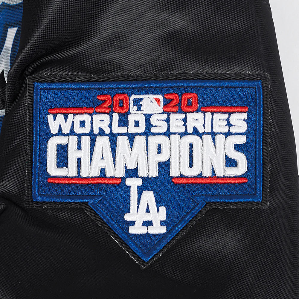MLB LOS ANGELES DODGERS BIG LOGO WORLD SERIES MEN'S SATIN JACKET