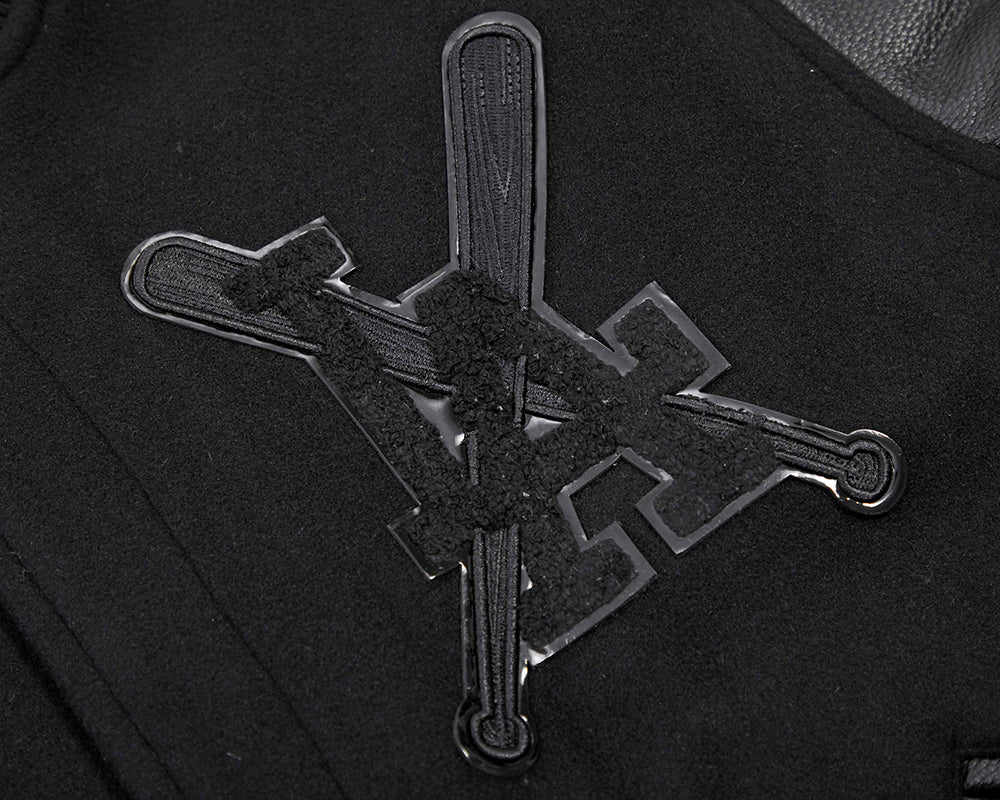 MLB LOS ANGELES DODGERS PRO TRIPLE BLACK MEN'S VARSITY JACKET