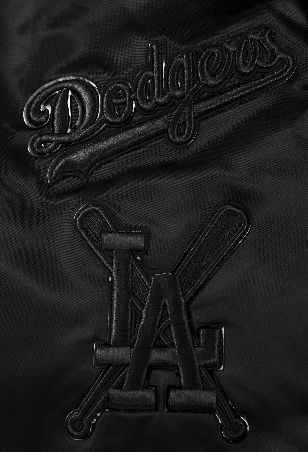 MLB LOS ANGELES DODGERS PRO TRIPLE BLACK MEN'S SATIN JACKET