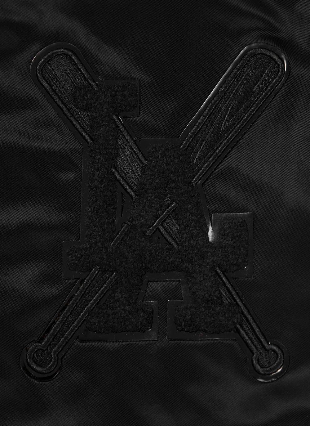 MLB LOS ANGELES DODGERS PRO TRIPLE BLACK MEN'S SATIN JACKET