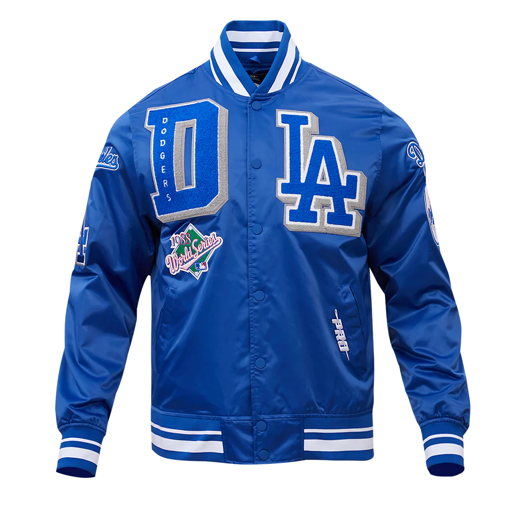 MLB LOS ANGELES DODGERS MASHUP MEN'S RIB SATIN JACKET