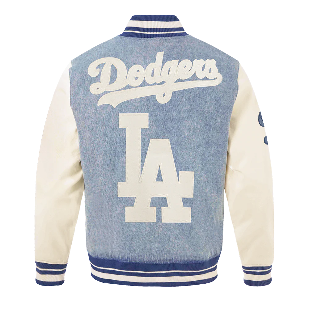 MLB LOS ANGELES DODGERS VARSITY BLUES MEN'S DENIM VARSTIY JACKET