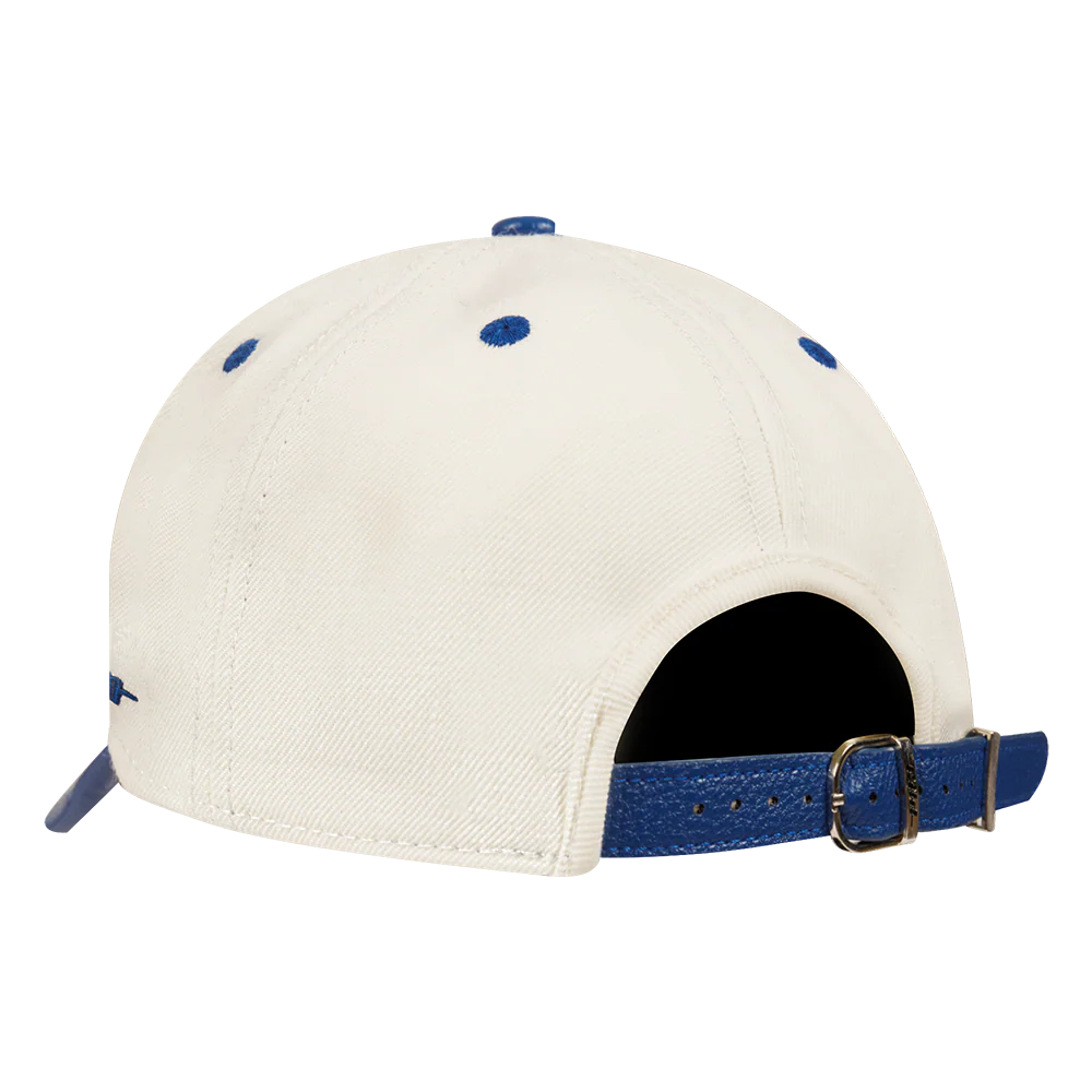 MLB LOS ANGELES DODGERS CHROME MEN'S LEATHER PINCH FRONT STRAPBACK HAT