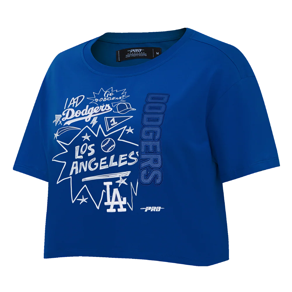MLB LOS ANGELES DODGERS SKETCHBOOK WOMEN'S SINGLE JERSEY BOXY TEE