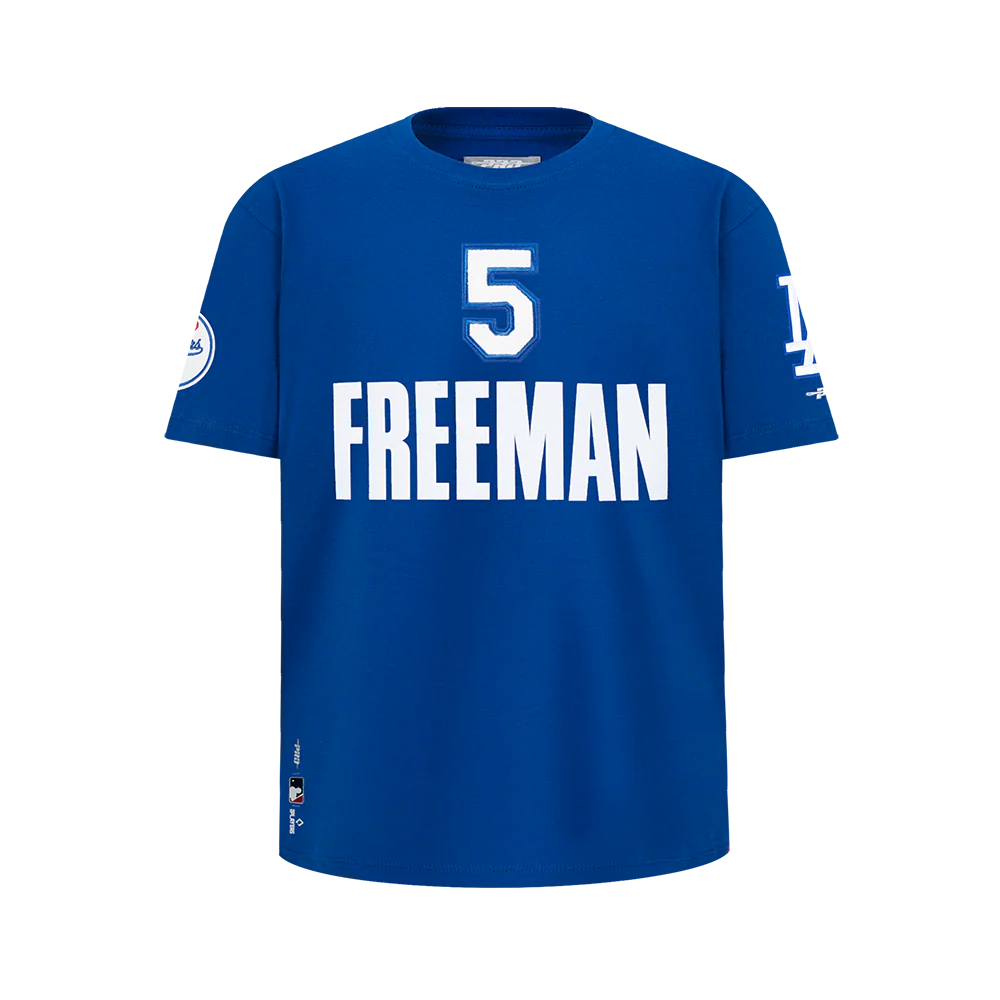 MLB LOS ANGELES DODGERS FREDDIE FREEMAN #5 CLASSIC PLAYER NAME AND NUMBER BIG BOYS SHORT SLEEVE TOP