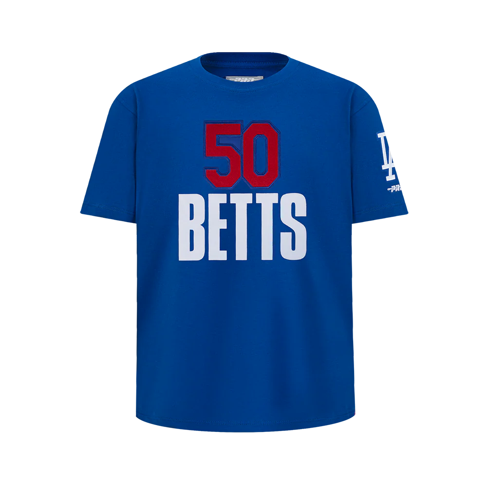 MLB LOS ANGELES DODGERS MOOKIE BETTS #50 CLASSIC PLAYER NAME AND NUMBER BIG BOYS SHORT SLEEVE TOP