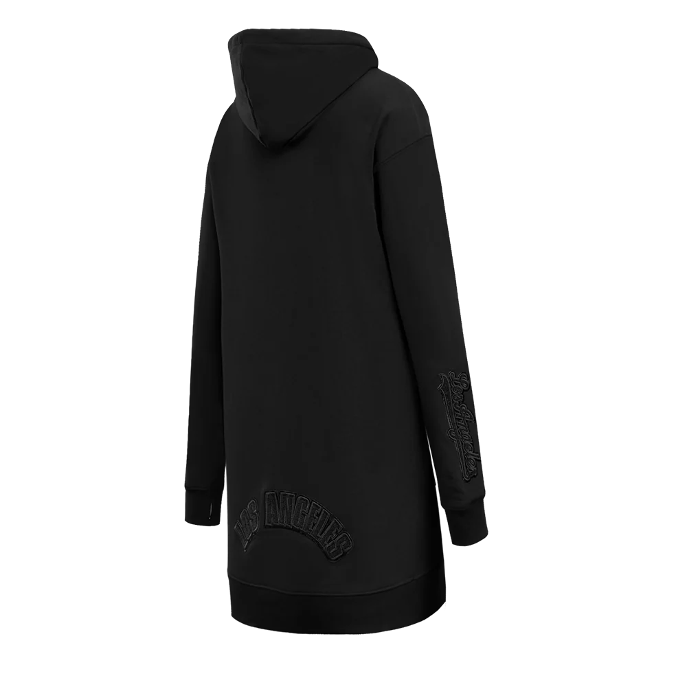 MLB LOS ANGELES DODGERS TRIPLE BLACK WOMEN'S HOODIE DRESS