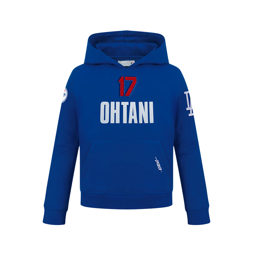MLB LOS ANGELES DODGERS SHOHEI OHTANI #17 CLASSIC PLAYER NAME AND NUMBER BIG BOYS PULLOVER HOODIE