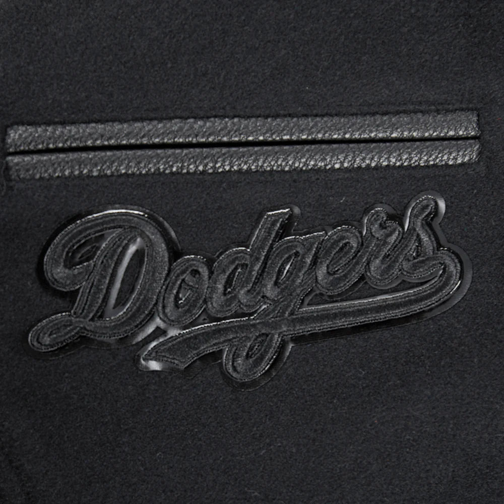 MLB LOS ANGELES DODGERS TRIPLE BLACK BIG BOYS WOOL VARSITY JACKET