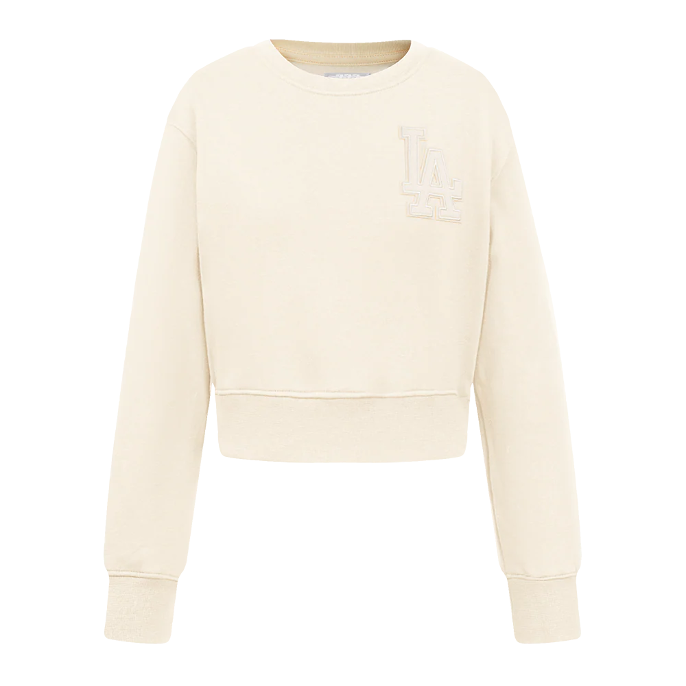 MLB LOS ANGELES DODGERS NEUTRAL BIG GIRLS FLEECE CREWNECK