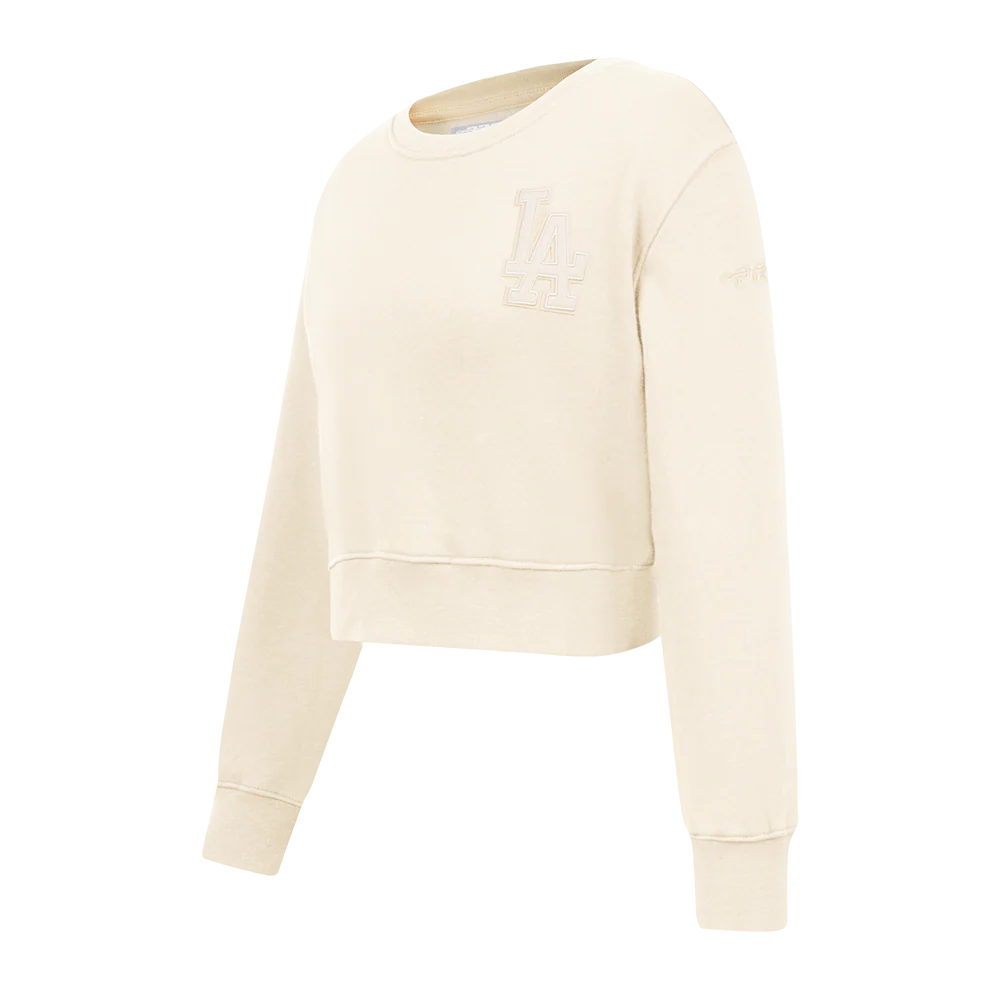 MLB LOS ANGELES DODGERS NEUTRAL BIG GIRLS FLEECE CREWNECK