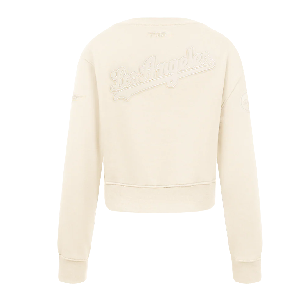 MLB LOS ANGELES DODGERS NEUTRAL BIG GIRLS FLEECE CREWNECK