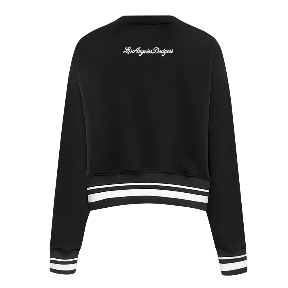 MLB LOS ANGELES DODGERS PEARLS WOMEN'S RIB FLEECE CREWNECK
