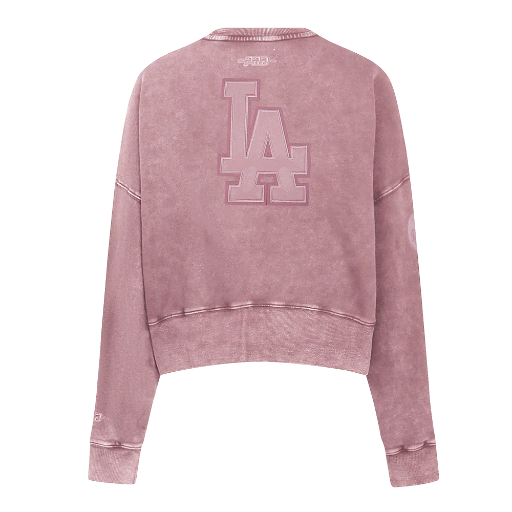 MLB LOS ANGELES DODGERS WASHED CLASSIC WOMEN'S ENZYME WASH FT CREWNECK